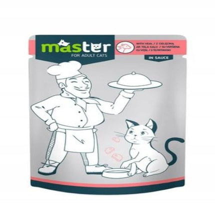Master Cat Master Wet Food with Veal in Jelly for Adult Cats 80 gr