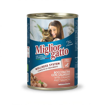 Miglior Cat Miglior Gatto Wellness System Cat Food Bocconcini with Salmon 405 gr