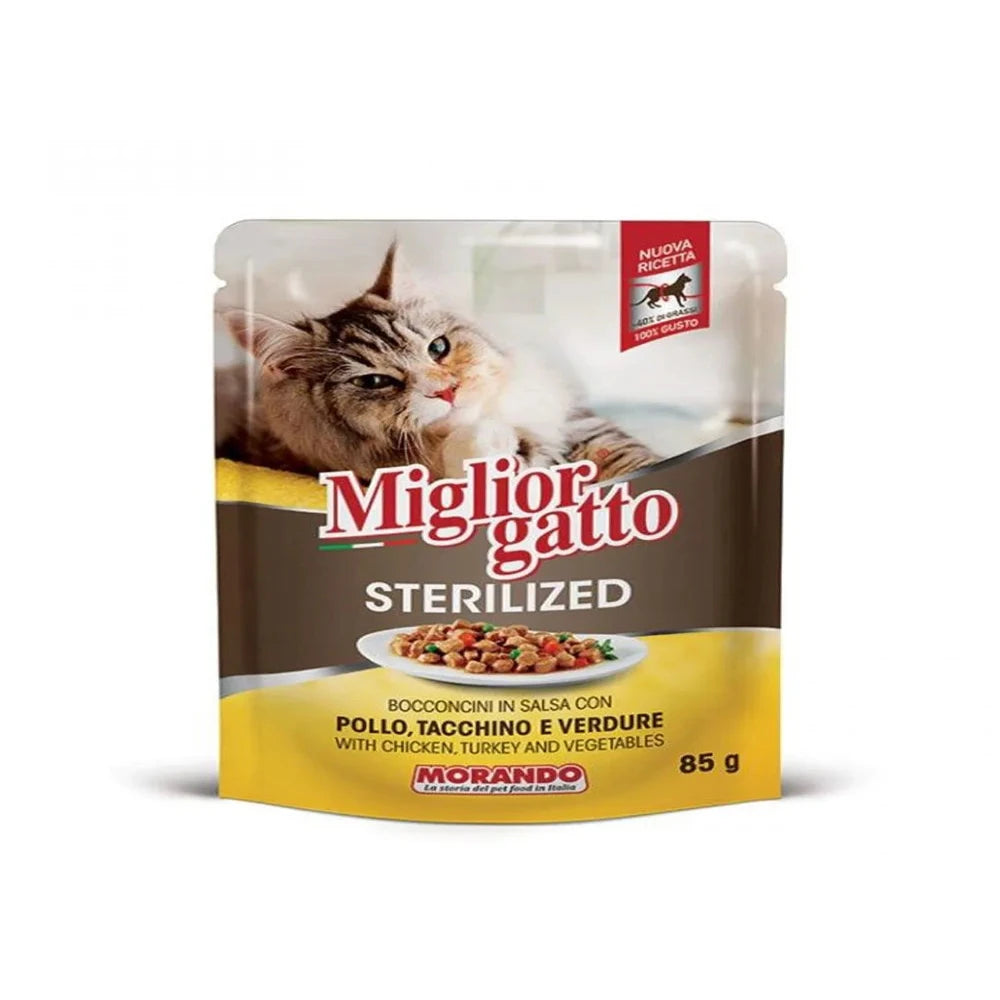 Miglior gatto sterilized with Chicken and Turkey and Vegetables 85 gr