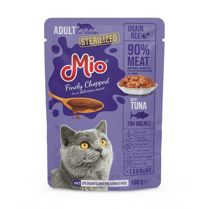 Mio Adult Cat Mio Adult Sterilized Tuna Finely Chopped in Sauce Wet Cat Food 100g