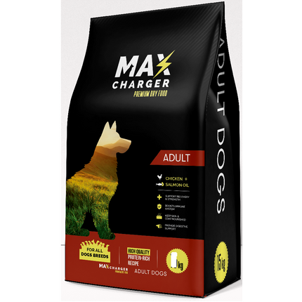 Max Charger dry food for Adult Dog Chicken and Salmon 1 Kg