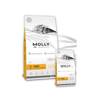 Molly Cat Molly dry food Hairball Control with Chicken and Anchovy for cat 2 kg