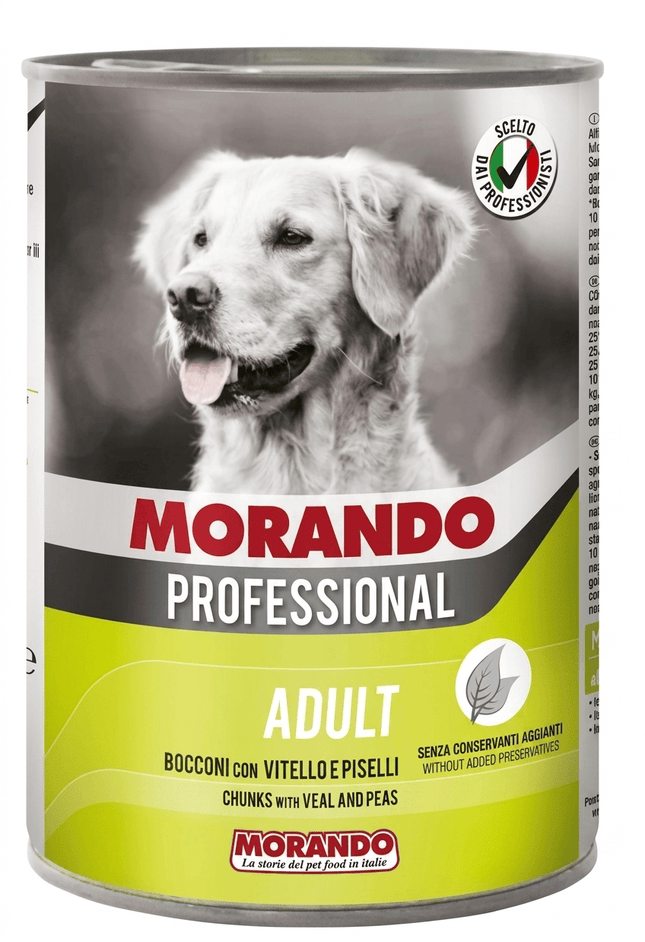 Morando Dog Morando Professional Adult Dog Food Chunks with Veal and Peas 405g