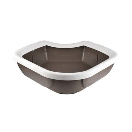MPS Cat Litter MPS Gray and White Cat Litter Tray with Rim