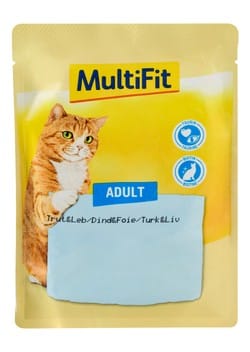 MultiFit Cat MultiFit Wet Food with Turkey and Liver for Adult Cats 100 gr