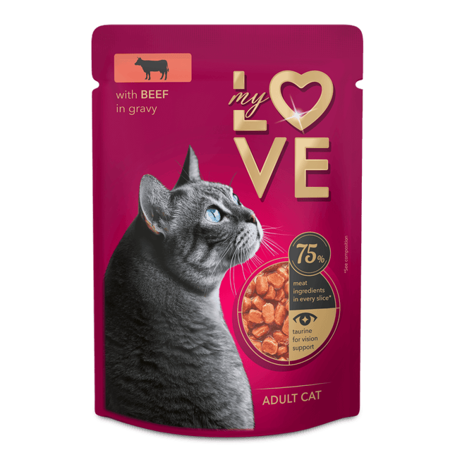 My Love Cat My Love Adult Cat Beef in Gravy Pouch 85g