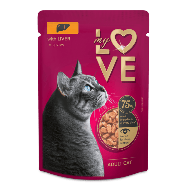 My Love Cat My Love Adult Cat Liver in Gravy Pouch 85g