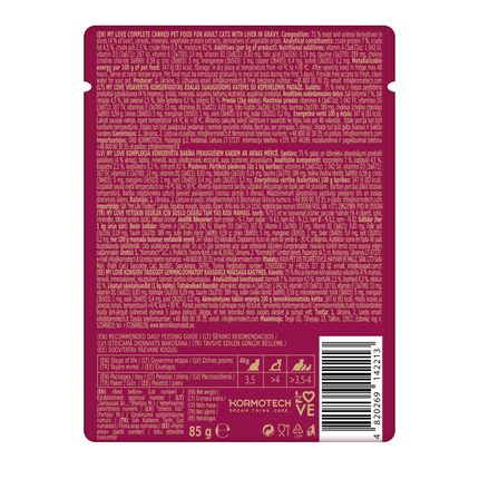 My Love Cat My Love Adult Cat Liver in Gravy Pouch 85g
