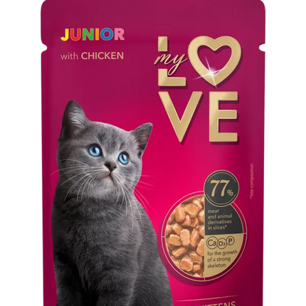 My Love Cat My Love Junior with Chicken Kittens Wet Food in Gravy Pouch 85g