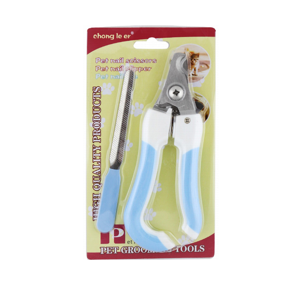 Pet Nail Clipper with Filer Blue and White