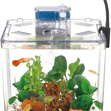 Nanbor Fish Nanbor DA-170 Mini 5L Fish Tank Set 177x177x180mm  Desktop Aquarium Kit with LED Light and Filter