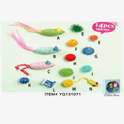 Naomi Cat Naomi Assorted Cat Toys 14 Pieces