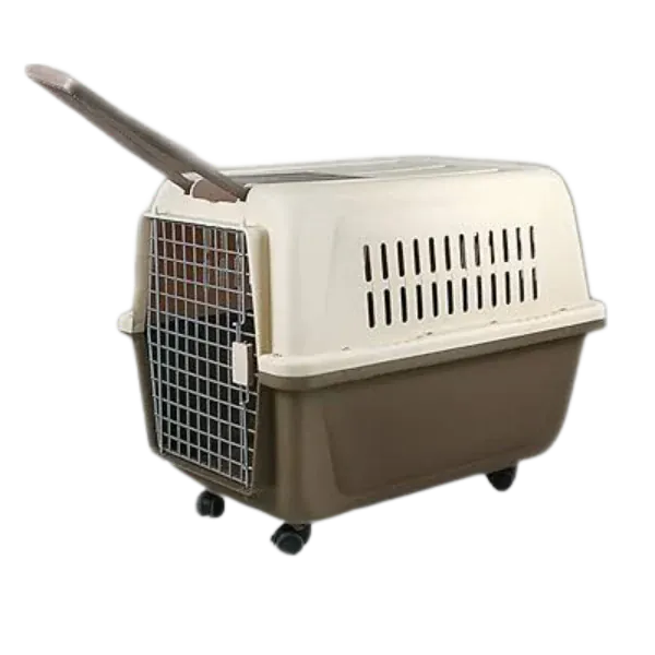 Naomi Dog Naomi Pet Crate with Wheels and Extra Large Bowl Large