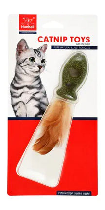 Nunbell Cat Nunbell Fish Shaped Catnip Toy with Feathers