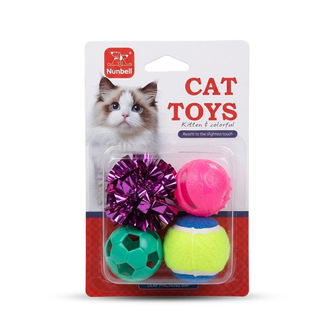 Nunbell Cat Nunbell Interactive Cat Toy Assortment Multi Ball Play Set for Kittens