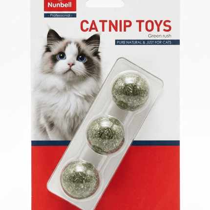 Nunbell Cat Nunbell Pure Natural Catnip Balls 3 Pack Edible Cat Toys