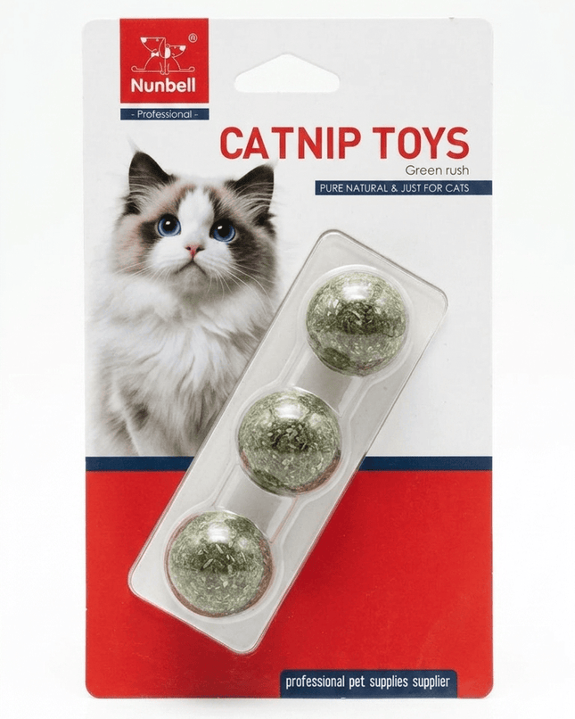 Nunbell Cat Nunbell Pure Natural Catnip Balls 3 Pack Edible Cat Toys