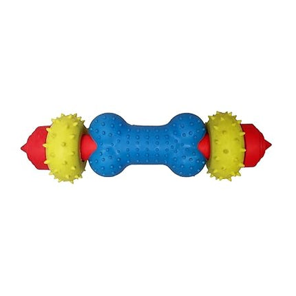 Nunbell Dog and cat Dog Toy Rubber Spiky Dumbbell for Dental Cleaning And Gum Massage