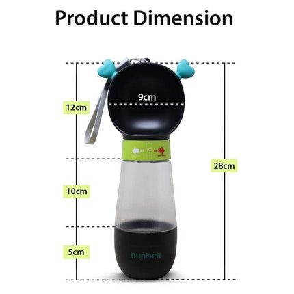 Nunbell Dog and cat Nunbell 2 in 1 Dog Travel Water Bottle 350 ml