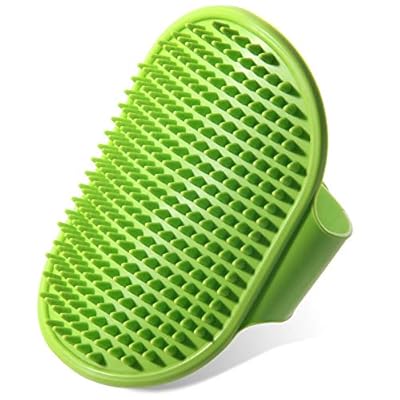 Nunbell Dog and cat Nunbell Massage Rubber Bath Glove With Palm Strap Green