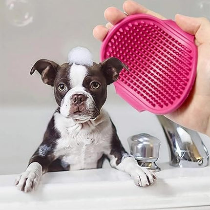 Nunbell Dog and cat Nunbell Massage Rubber Bath Glove With Palm Strap Pink