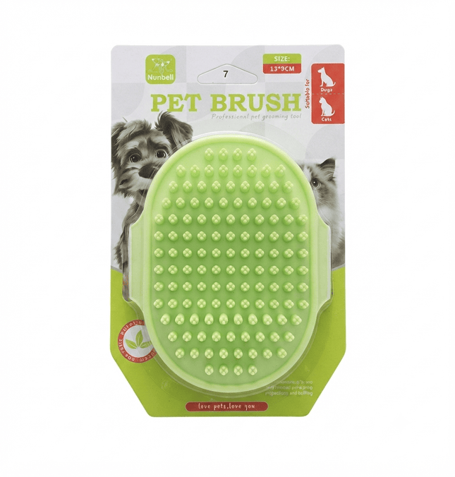 Nunbell Dog and cat Nunbell Pet Grooming And Bathing Brush Green