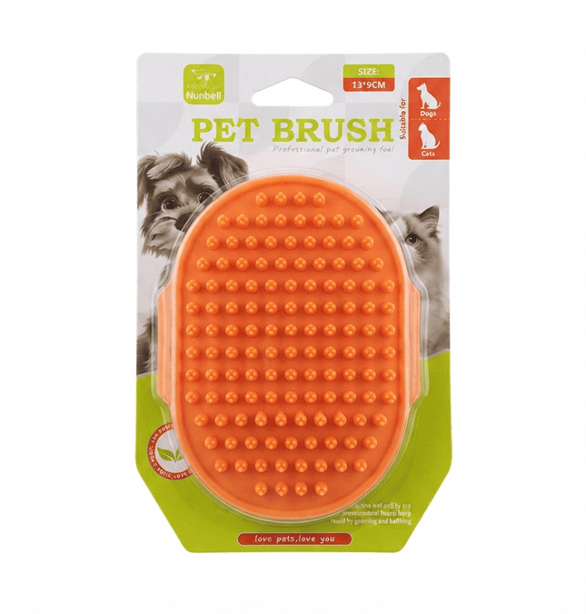 Nunbell Dog and cat Nunbell Pet Grooming And Bathing Brush Orange