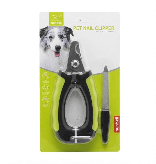 Nunbell Dog and cat Nunbell Pet Nail Clipper with File  Dog And Cat Claw Grooming Tool Green