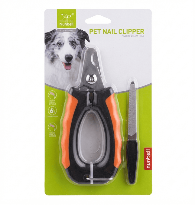 Nunbell Dog and cat Nunbell Pet Nail Clipper with File  Dog And Cat Claw Grooming Tool Orange