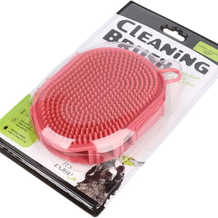 Nunbell Dog and cat Pet Cleaning And Massage Brush Soft Silicone Shampoo Dispenser Mitt for Dogs and Cats