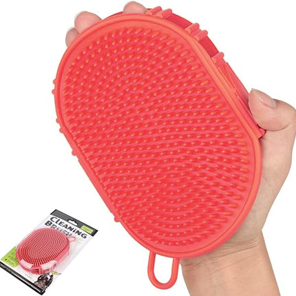 Nunbell Dog and cat Pet Cleaning And Massage Brush Soft Silicone Shampoo Dispenser Mitt for Dogs and Cats