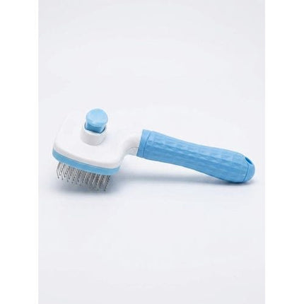 Nunbell Dog and cat Pet Hair Removal Brush Self Cleaning Slicker Brush for Cats and Dogs Blue