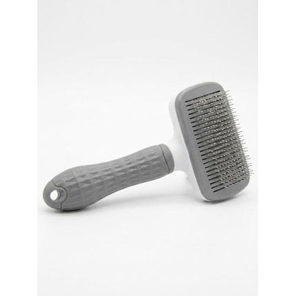 Nunbell Dog and cat Pet Hair Removal Brush Self Cleaning Slicker Brush for Cats and Dogs Gray