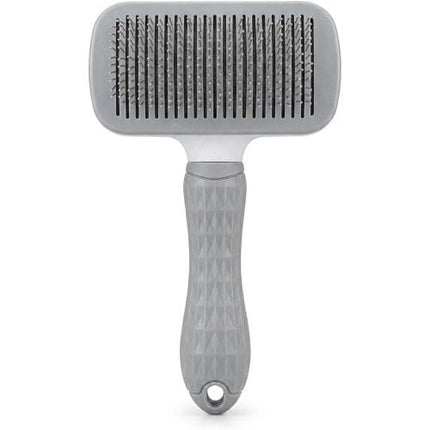 Nunbell Dog and cat Pet Hair Removal Brush Self Cleaning Slicker Brush for Cats and Dogs Gray