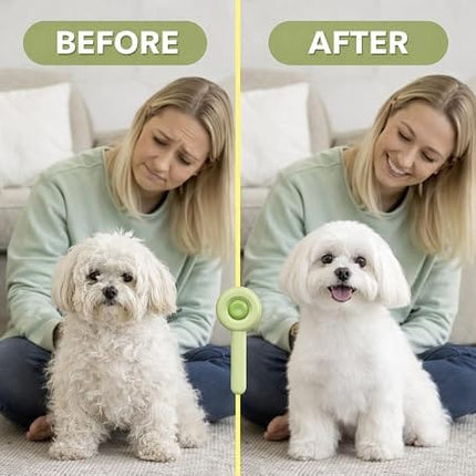 Nunbell Dog and cat Self Cleaning Grooming Brush for Dogs and Cats Green