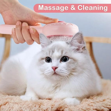Nunbell Dog and cat Self Cleaning Grooming Brush for Dogs and Cats Pink
