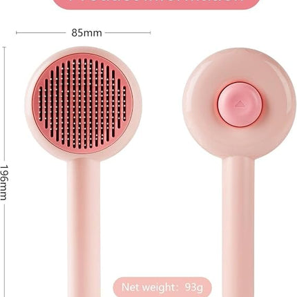 Nunbell Dog and cat Self Cleaning Grooming Brush for Dogs and Cats Pink