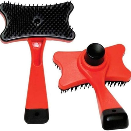 Nunbell Dog and cat Self Cleaning Slicker Brush for Cats and Dogs Red