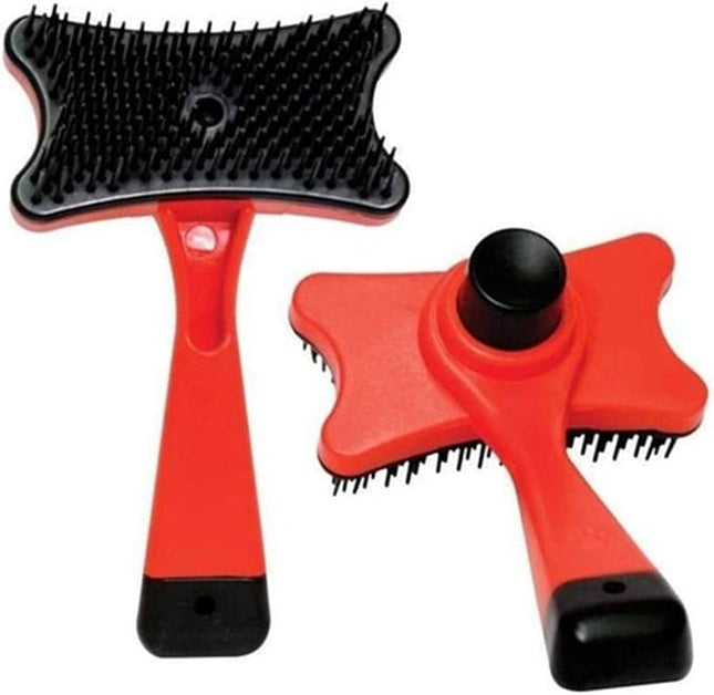 Nunbell Dog and cat Self Cleaning Slicker Brush for Cats and Dogs Red