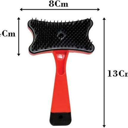 Nunbell Dog and cat Self Cleaning Slicker Brush for Cats and Dogs Red