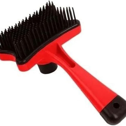 Nunbell Dog and cat Self Cleaning Slicker Brush for Cats and Dogs Red