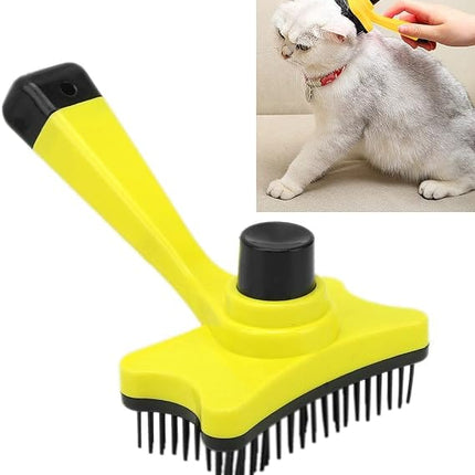 Nunbell Dog and cat Self Cleaning Slicker Brush for Cats and Dogs Yellow