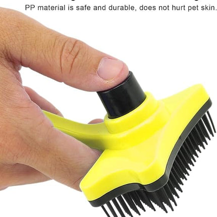 Nunbell Dog and cat Self Cleaning Slicker Brush for Cats and Dogs Yellow