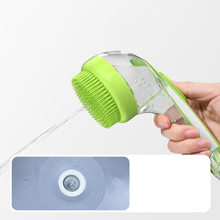 Nunbell Dog and cat Shampoo Dispensing Pet Massage Brush Long Handle Green