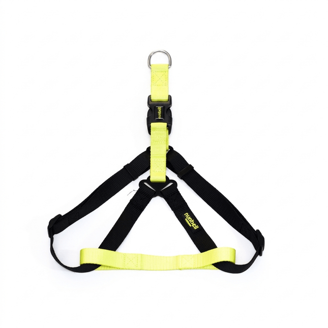 Nunbell Dog Nunbell Adjustable Dog Harness Neon Yellow And Black High Visibility Vest Size 3 XL