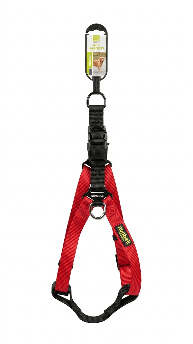 Nunbell Dog Nunbell Adjustable Pet Harness Classic Red Nylon Vest for Dogs Size 3 XL