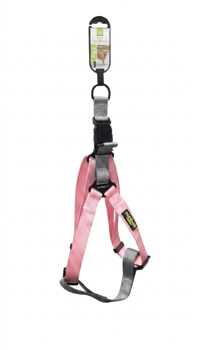 Nunbell Dog Nunbell Adjustable Pet Harness Soft Pink Nylon Vest for Dogs Size 3 XL