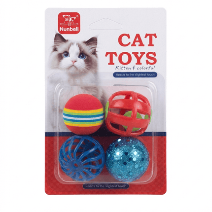 Nunbell dog Nunbell Colorful Interactive Cat Toy Balls Set for Kittens