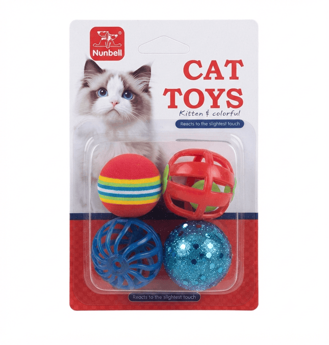 Nunbell dog Nunbell Colorful Interactive Cat Toy Balls Set for Kittens