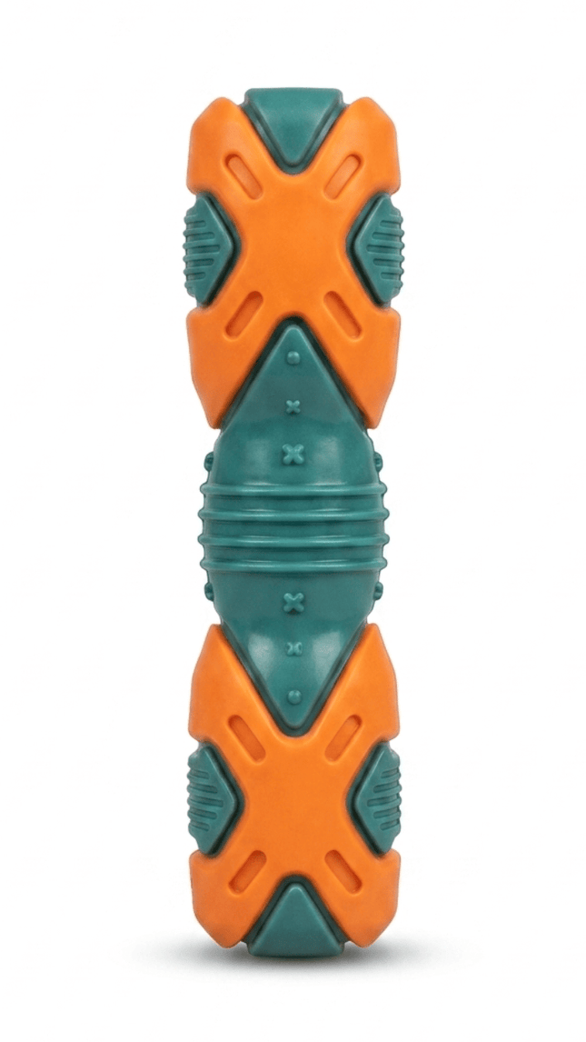 Nunbell Dog Nunbell Durable Dog Chew Toy Training And Dental Teeth Cleaning Toy Orange In Green